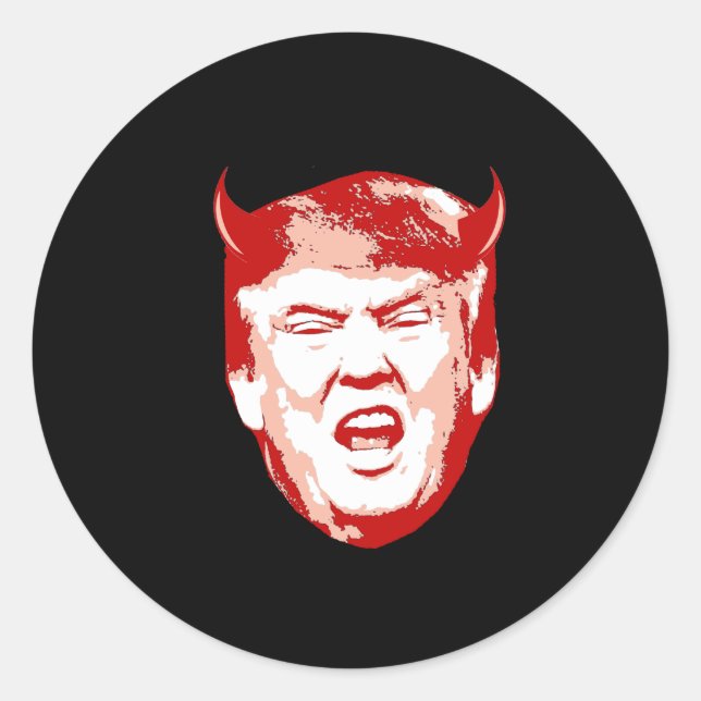 Adesivo Trump Devil Head - Anti-Trump - (Frente)
