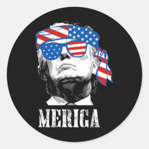 Adesivo Trump Em 4 De Julho, Homens De Bandeira Americanos