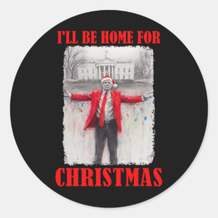 Adesivo Trump Em Santa Hat Eu Estarei Em Casa Para O Fundã