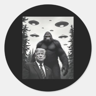 Adesivo Trump Encontro com Bigfoot OVNI Alien Extraterrest