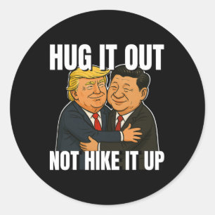 Adesivo Trump Engraçado Da Guerra Tarifária Hugging Xi Jin