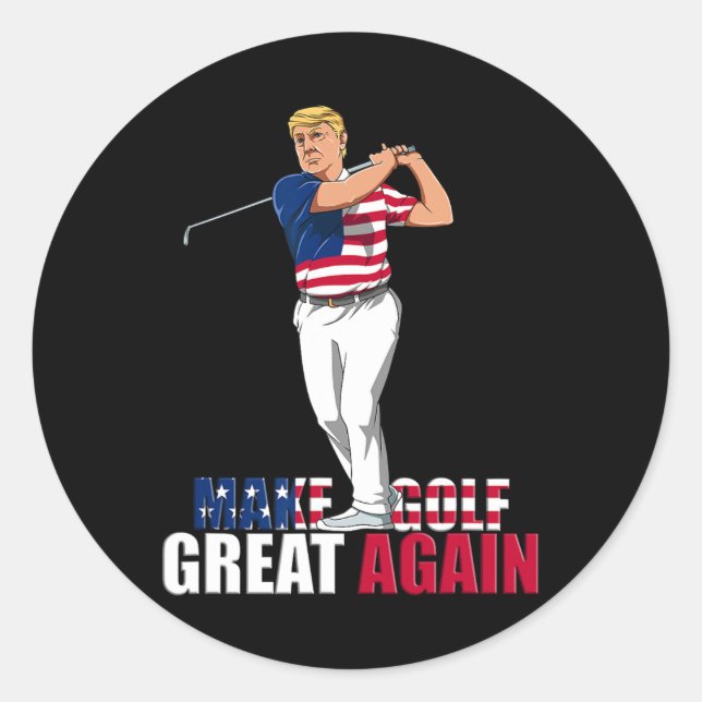 Adesivo Trump - Engraçado Presente de Golfe (Frente)