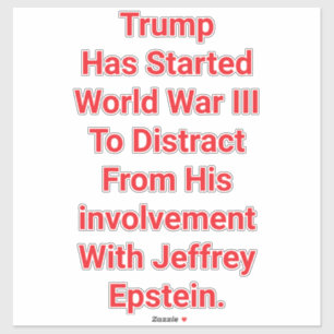 Adesivo Trump-Epstein Terceira Guerra Mundial Hankamer Art