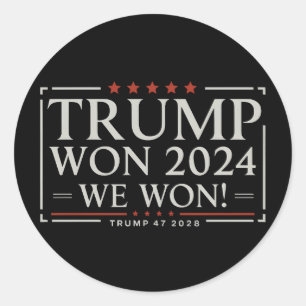 Adesivo Trump Ganhou 2024 Nós Ganhamos 47 2028 EUA
