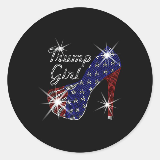 Adesivo Trump Girl High Heel American Flag Vote Donald Tru (Frente)
