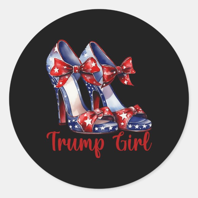 Adesivo Trump Girl High Heel Stilettos, American Flag Trum (Frente)