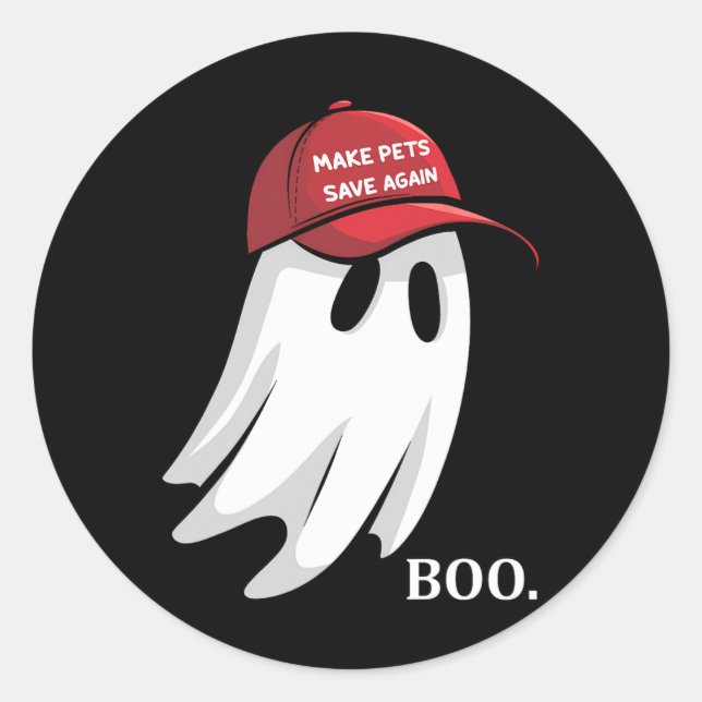 Adesivo Trump Halloween Ghost Boo Make Pets Save Novamente (Frente)