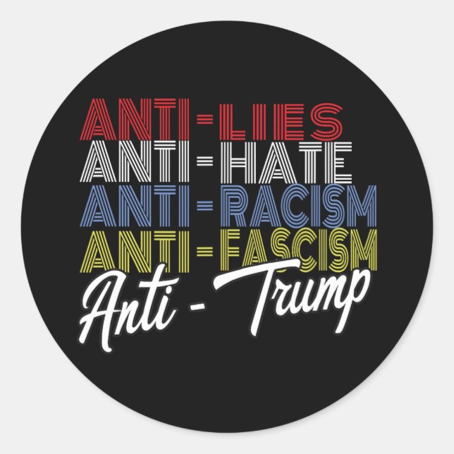 Adesivo Trump Hate Lies E Fascismo Resistirem À Votação No (Frente)