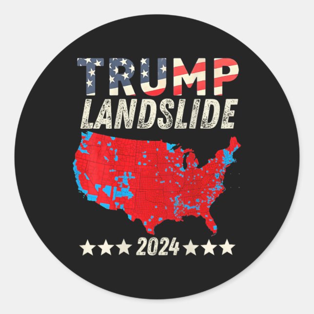 Adesivo Trump Landslides 2024 Mapa Eleitoral Vencedor do T (Frente)