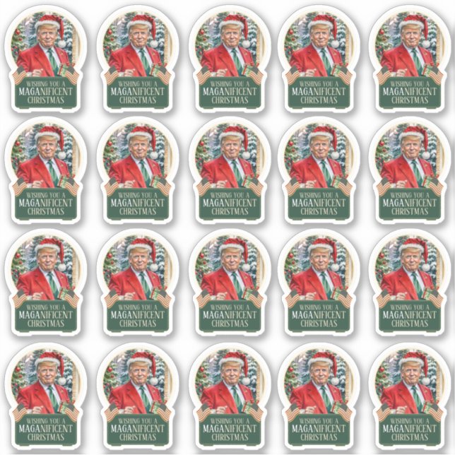 Adesivo Trump MAGA - Vinhetas de Natal magníficas (Frente)