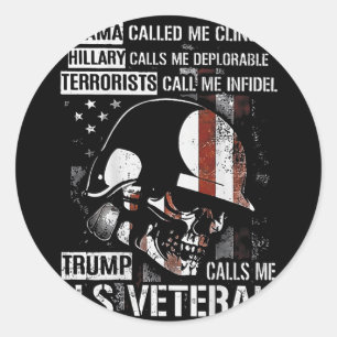 Adesivo Trump me chama veterano crânio americano (em