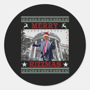 Adesivo Trump Merrry Rizzmas Engraçado Dança Humorística C