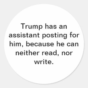 Adesivo Trump Não Sabe Ler ou Escrever Hankamer Artjunkhau