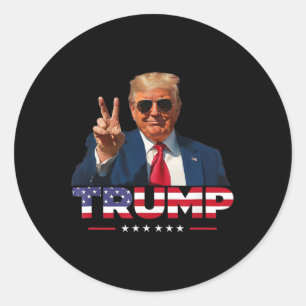 Adesivo Trump Peace Sign Hand Usa Flag Trump 2024