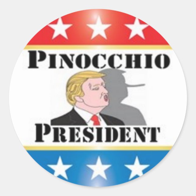 Adesivo Trump Pinóquio Presidente Sticker (Frente)