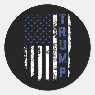 Adesivo Trump Polícia Linha Azul Fina Republicano Polícia