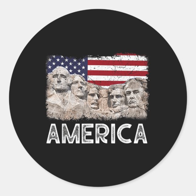 Adesivo Trump Presidente 45º Rushmore Monte Bandeira Ameri (Frente)