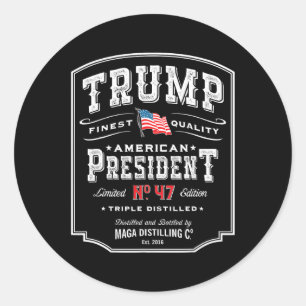Adesivo Trump Presidente N 47 Vintage Whiskey Usa 1