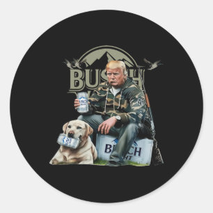 Adesivo Trump Retro Com Cão Caçando Cerveja De Bebendo Pat