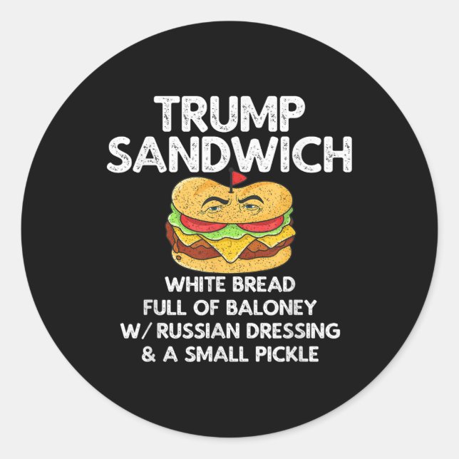 Adesivo Trump Sandwich Anti-trump Vintage (Frente)