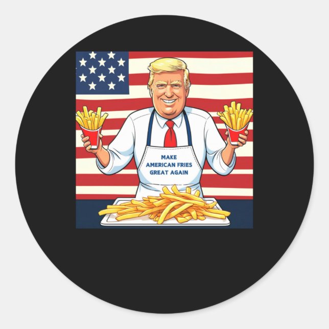 Adesivo Trump Servindo Mcdonalds Fries (Frente)