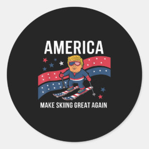 Adesivo Trump Ski Usa - Natal Faça Excelente De Esqui Nova
