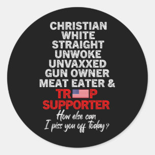 Adesivo Trump Supporter Christian White Hetero Unwoed