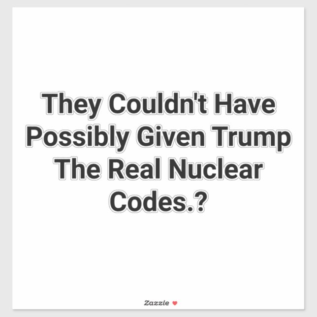 Adesivo Trump Tem Códigos Nucleares Falsos Hankamer Artjun (Folha)
