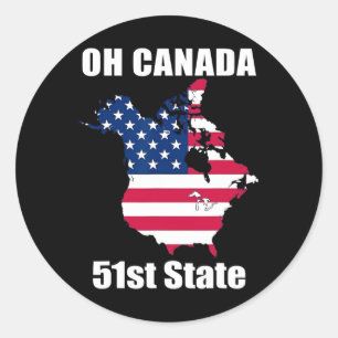 Adesivo Trump Usa Canada Funny 51 rua State