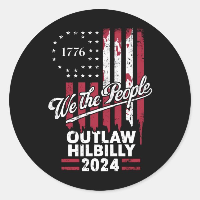 Adesivo Trump Vance 2024 Donald Trump Outlaw Hillbilly (Frente)