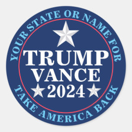 Adesivo Trump Vance 2024 Eleição Presidencial Personalizad