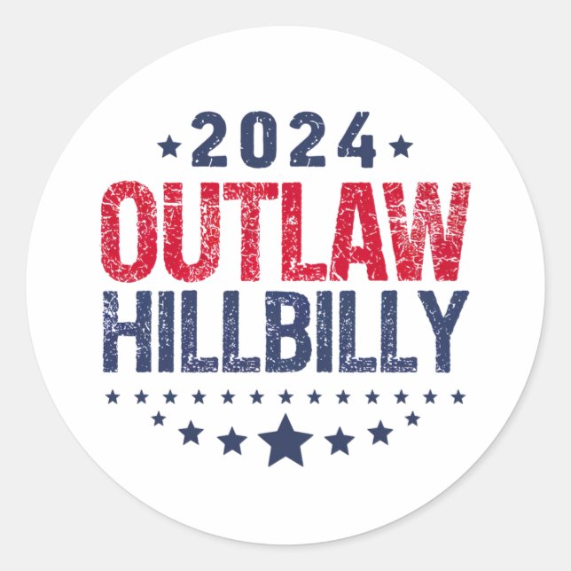 Adesivo Trump Vance 2024 Outlaw Hillbilly US Flag (Frente)