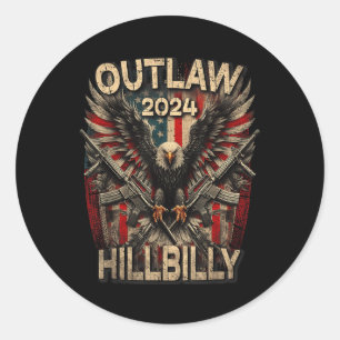 Adesivo Trump Vance 2024 Outlaw Hillbilly Usa Flag Vintage