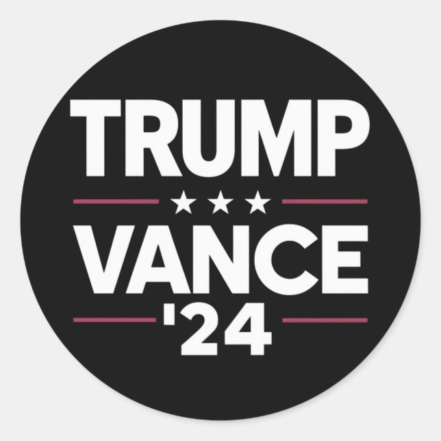 Adesivo Trump Vance 2024 Para Presidente VP/Eleições Nos E (Frente)