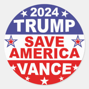ADESIVO TRUMP VANCE 2024 SALVE AMÉRICA