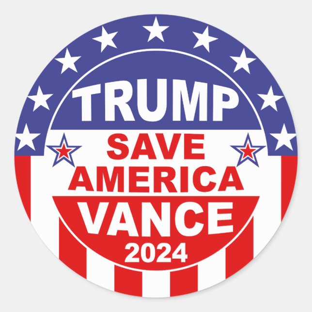 ADESIVO TRUMP VANCE 2024 SALVE AMÉRICA (Frente)