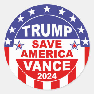 ADESIVO TRUMP VANCE 2024 SALVE AMÉRICA