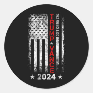 Adesivo Trump Vance 2024 U Flag Vintage - take America Bac