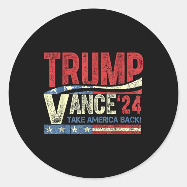 Adesivo Trump Vance 24 Vintage 2024 (Frente)