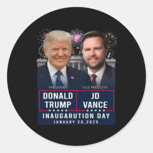 Adesivo Trump Vance Dia de Inauguração 2025 Donald Trump J