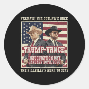 Adesivo Trump Vance Inauguration Day 2025 47th Presidente