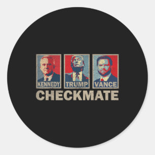 Adesivo Trump Vance Kennedy Checkmate 2024 República Eleit