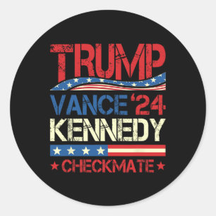 Adesivo Trump Vance Kennedy Xeque-Mate Eleição Republicana