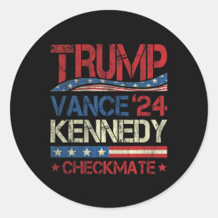 Adesivo Trump Vance Kennedy Xeque-Mate Eleição Republicano