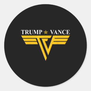 Adesivo Trump Vance Tv Rocker Logotipo Dourado Vintage Pre
