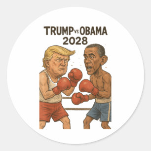 Adesivo Trump Vs Obama 2028 Boxing Match Engraçado