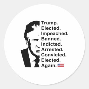 Adesivo Trump Won 2024 Lista Word Reelege Vitória 45 47 Tr