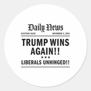 Adesivo Trump Won Victory ganha título Trump 2024 Landsli