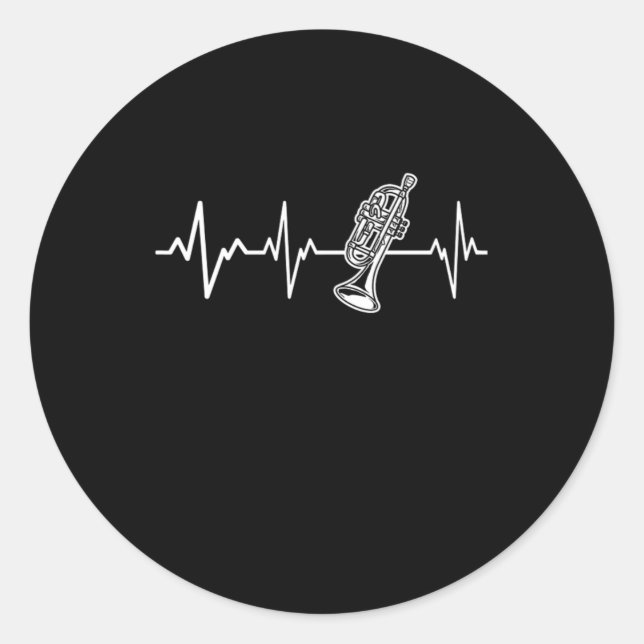 Adesivo Trumpet Heartbeat Trumpeter Ideia (Frente)