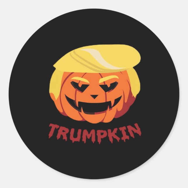Adesivo Trumpkin Assustador do Halloween Clássico (Frente)